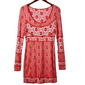 FREE PEOPLE Embroidery Floral Lace Botanical Forest Dress Size Small